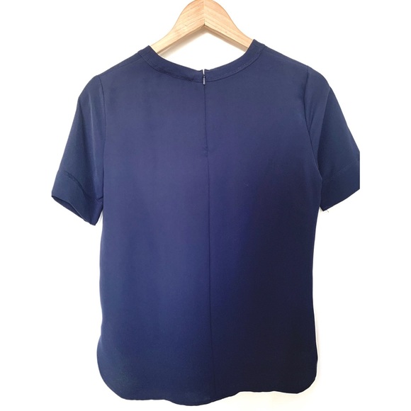 Short Sleeve Navy Blue Blouse - Picture 2 of 6